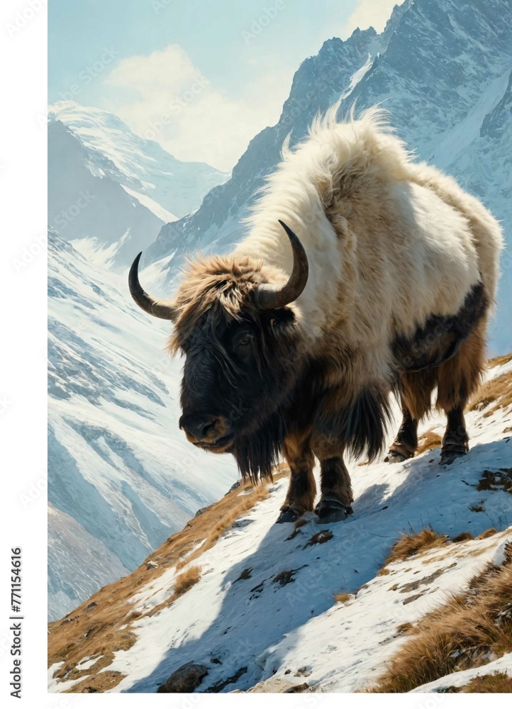 The mountain yak is a sturdy bovid species found in the Himalayas and ...