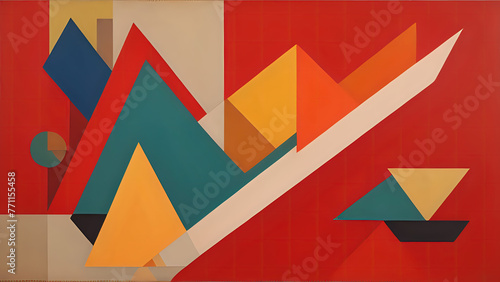 red abstract background with triangles, abstract colorful background, abstract geometric background, new background abstract photo