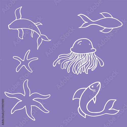 Handdraw of underwater abstract for backgraound texture pattern