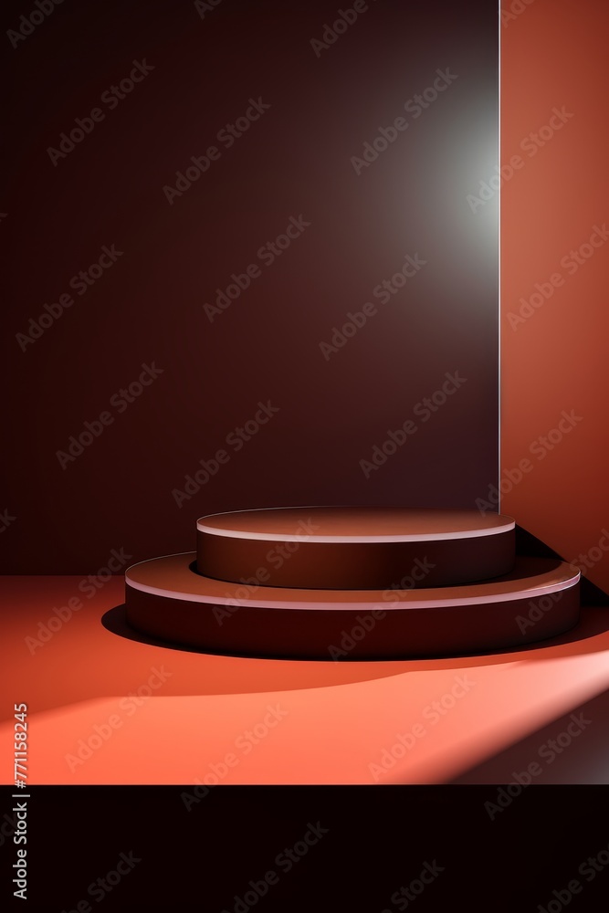 Obraz premium Abstract background design portraying a premium podium with a hint of shadow and light AI generated illustration