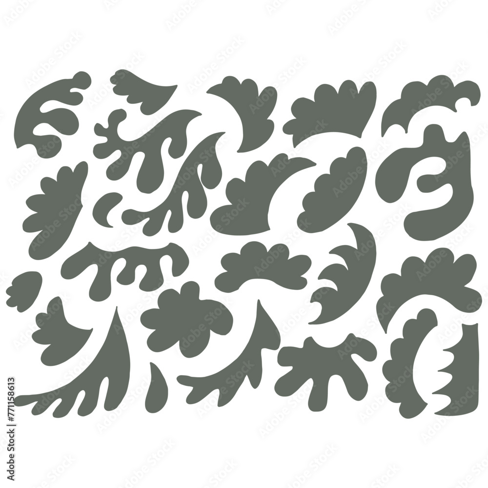 Hand drawing of abstract leaf illustration background pattern and border ftrame vector