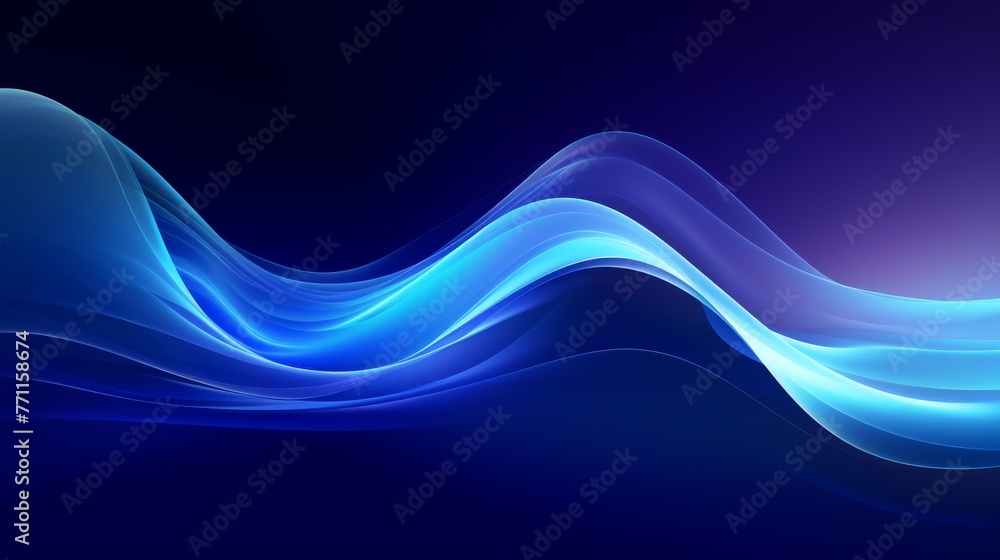 Abstract digital waves in cool blue tones symbolizing the integration of technology and modernity in daily life  AI generated illustration