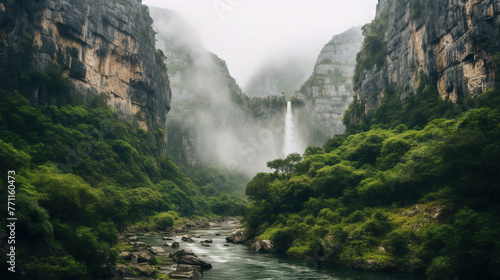 view of the mountains covered in clouds.