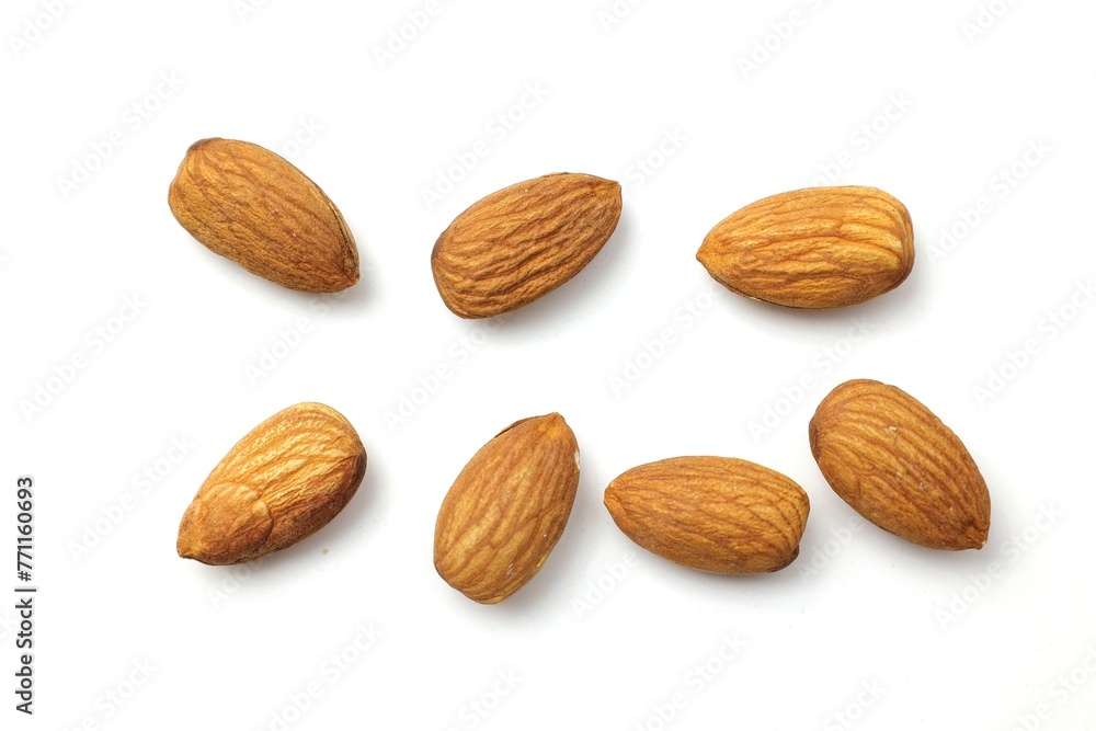 almonds isolated on white almonds isolated on white