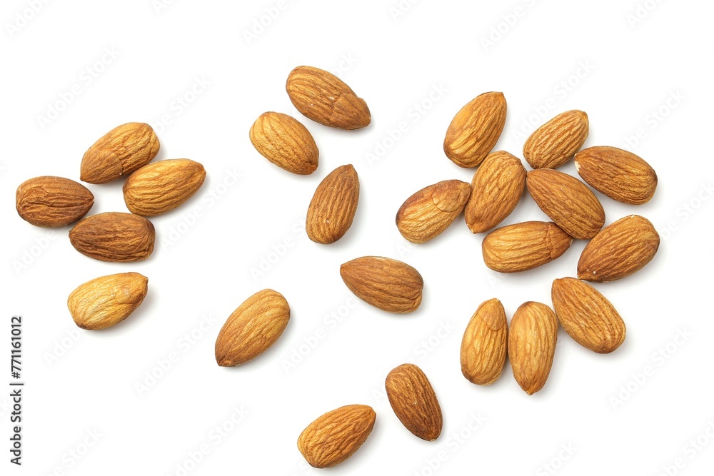 almonds isolated on white almonds isolated on white