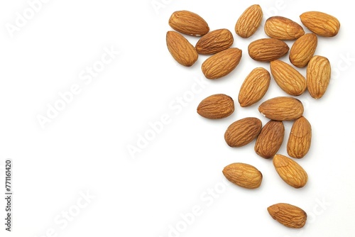 almond on white background 
