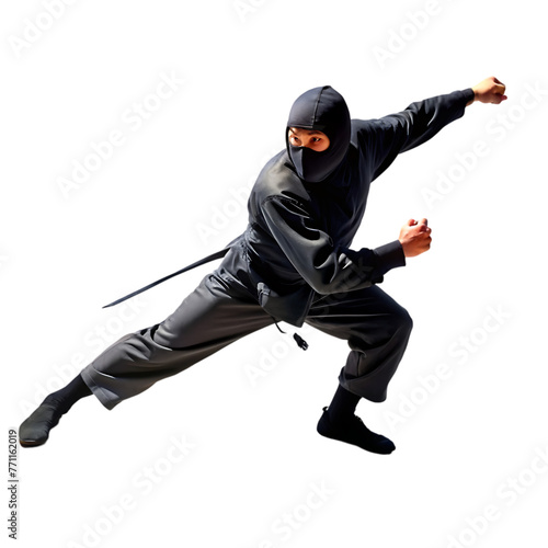robber with a briefcase running isolated
