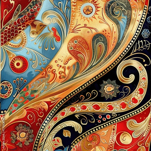 Elegant Zen & Paisley Fusion Pattern Mystical Zen & Paisley Tapestry