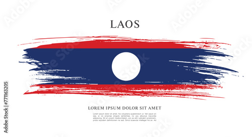 Flag of Laos, brush stroke background