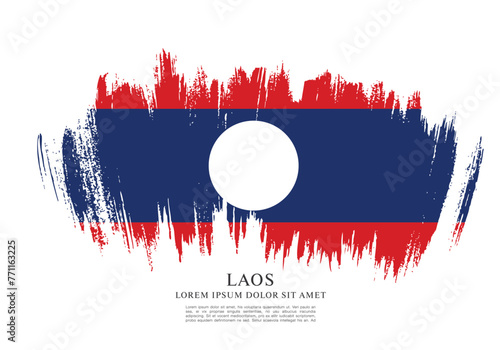 Flag of Laos, brush stroke background
