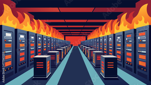 In the server room rows upon rows of humming machines house the companys data protected by layers of security protocols and firewalls.