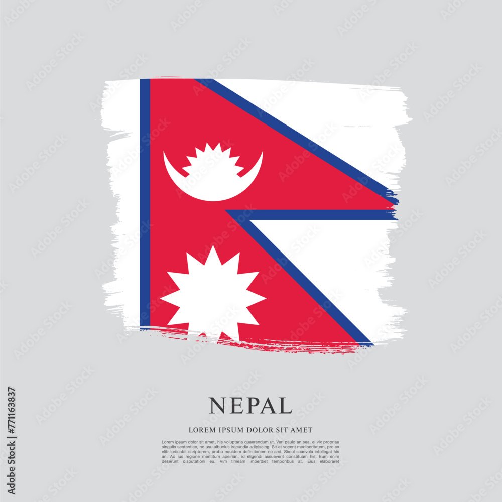 Flag of Nepal, brush stroke background