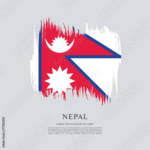 Flag of Nepal, brush stroke background