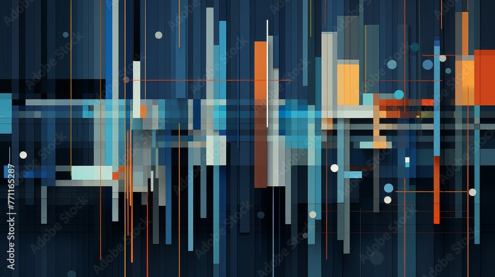 Abstract patterns inspired by financial data AI generated illustration Abstract patterns inspired by financial data AI generated illustration