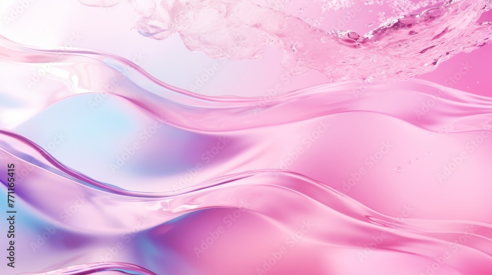 Abstract Summer banner Transparent pink clear water surface texture AI generated illustration