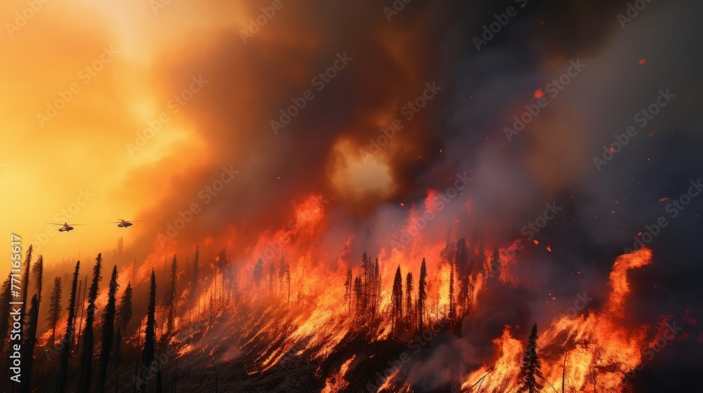 Alaska wildfires up close and personal  AI generated illustration