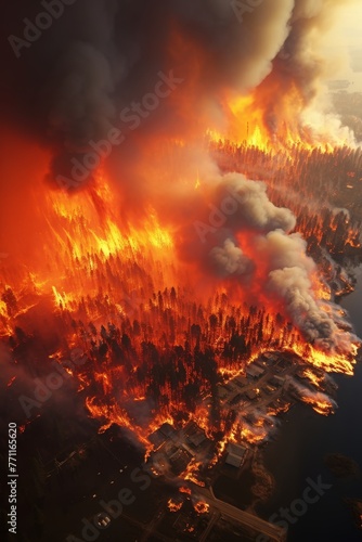 Alaska wildfires up close and personal AI generated illustration