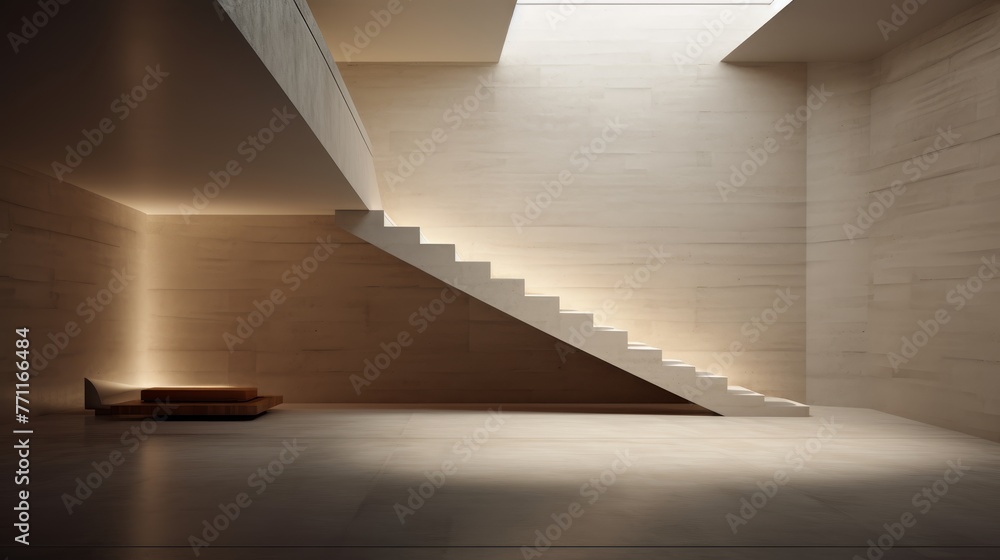 Obraz premium Architectural minimalism in residential spaces AI generated illustration