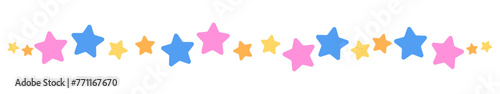 Cute colorful star divider separator border sticker decoration illustration vector