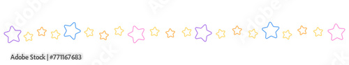 Line star decoration colorful starry divider sticker decoration illustration vector