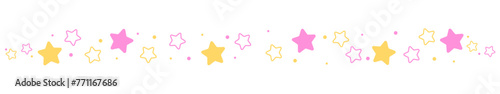 Cute staries divider colorful star separator border illustration vector