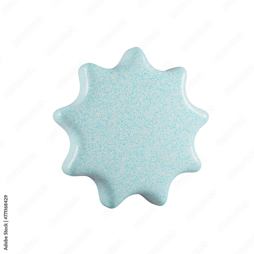 Round blue plastic shape isolated Round blue plastic shape isolated