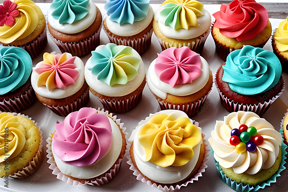 Taste the Rainbow: Multicolored Cupcake Delights Taste the Rainbow: Multicolored Cupcake Delights