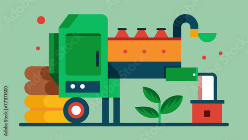 Closeup of a large industrial composting machine efficiently breaking down and decomposing organic materials like food ss and biodegradable