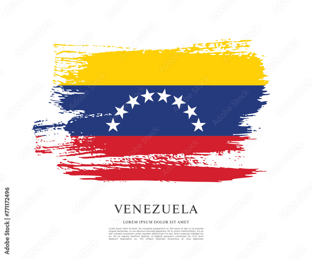 Flag of Venezuela, brush stroke background Flag of Venezuela, brush stroke background