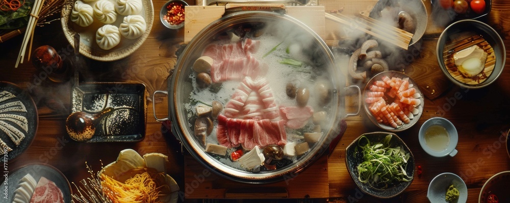 A shabu-shabu pot amid laughter and stories A shabu-shabu pot amid laughter and stories
