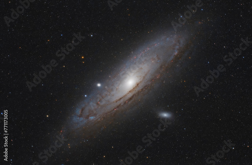 Fototapeta Naklejka Na Ścianę i Meble -  Astrophotography of The Andromeda Galaxy, also known as M31 (Messier 31) or NGC 224.