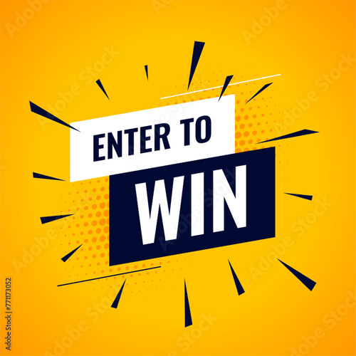 register now to play and win lucky draw yellow background design