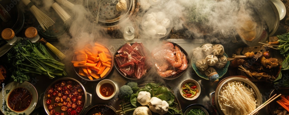 A tableau of hot pot ingredients each telling its own story