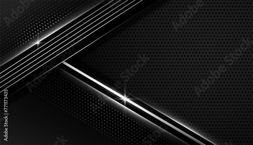 black background with shiny geometric lines design