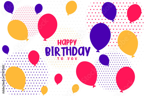playful happy birthday greeting template with halftone effect