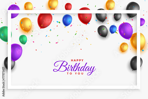 beautiful happy birthday event celebration poster with colorful balloon