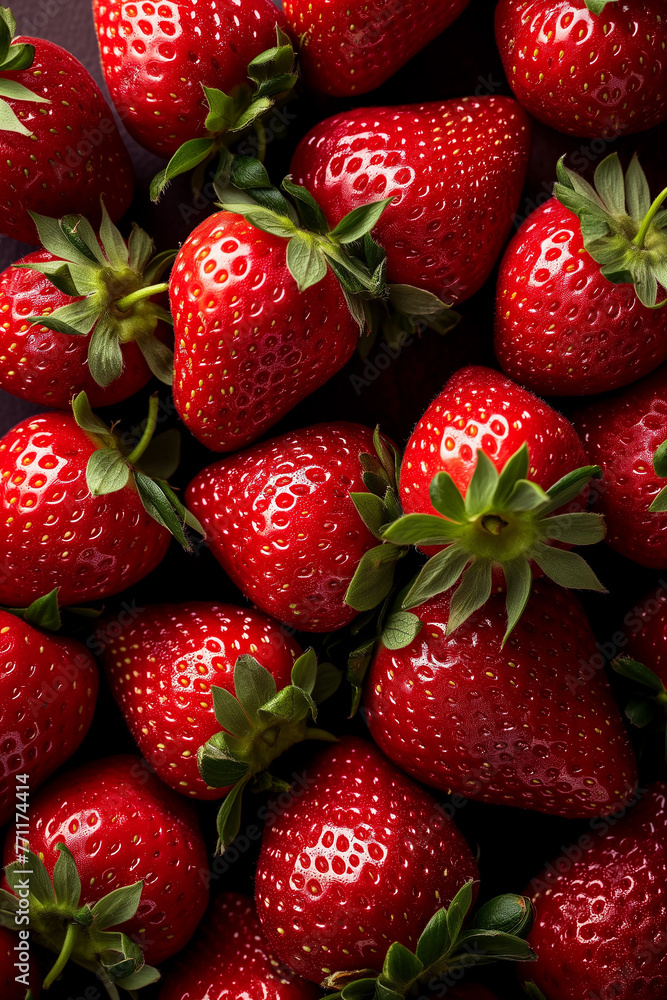 Close up of bright ripe fragrant strawberries background. Top view fruit scenery. Close up of bright ripe fragrant strawberries background. Top view fruit scenery.