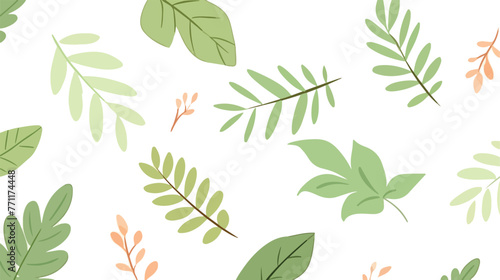 Pattern of branch and leaf icon flat cartoon vactor