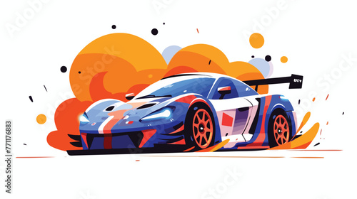 Racing motorsport symbol flat cartoon vactor illust