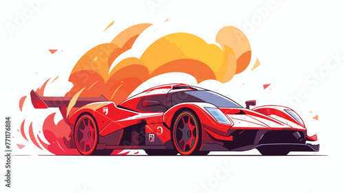 Racing motorsport symbol flat cartoon vactor illust