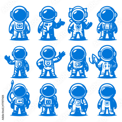 silhouette illustration of ASTRONAUT Vector