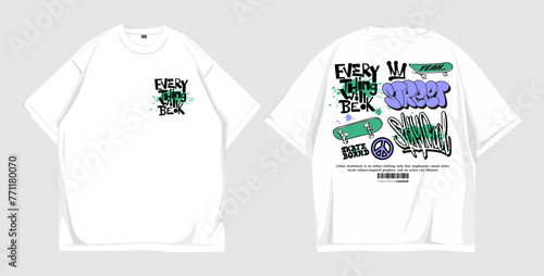 Vector mockup oversize street wear design front and back