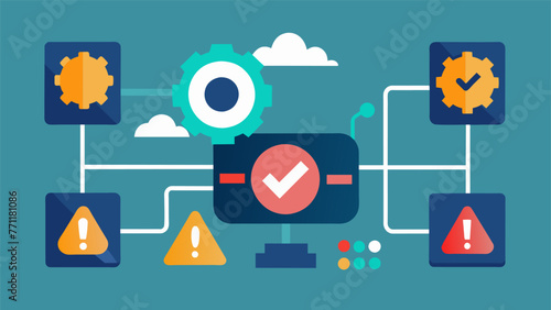 A zoomedin image of an AIpowered predictive maintenance system flagging potential issues and recommending solutions to reduce downtime in a