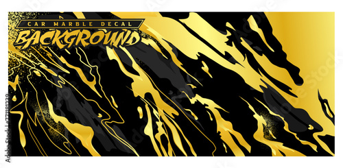 Abstract Marble liquid stripes background design gold car decal wrap livery vector illustration