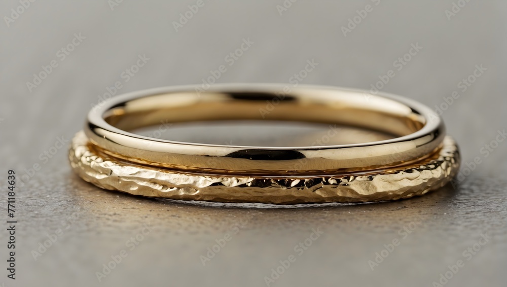 A set of stacking rings, each featuring a different precious metal and texture, arranged in ascending order Generative AI A set of stacking rings, each featuring a different precious metal and texture, arranged in ascending order Generative AI
