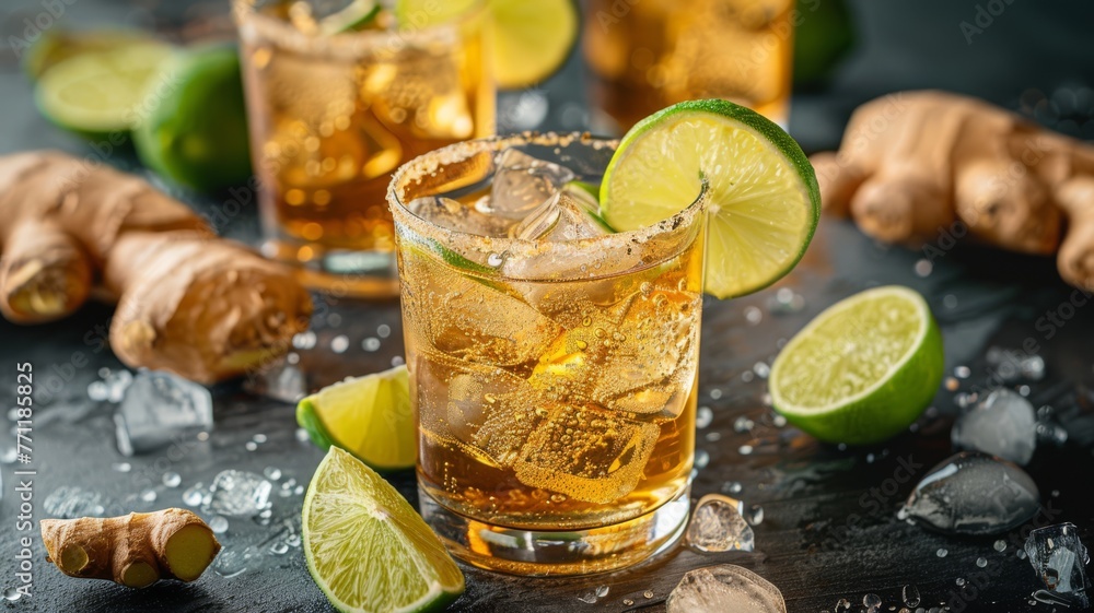 A refreshing Moscow mule with ginger beer, vodka, and lime