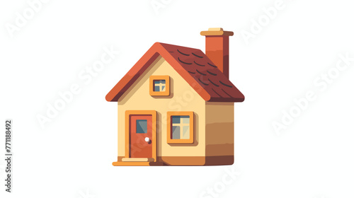 Small house icon image flat cartoon vactor 
