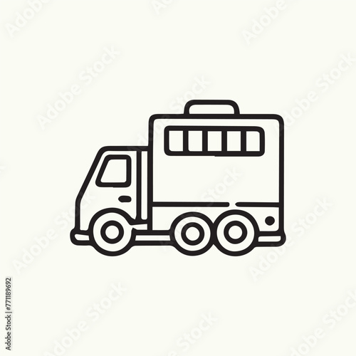 Minimalist Truck Outline Icon, Truck Icon, Vehicle Outline, web and mobile Icon, truck vector illustration