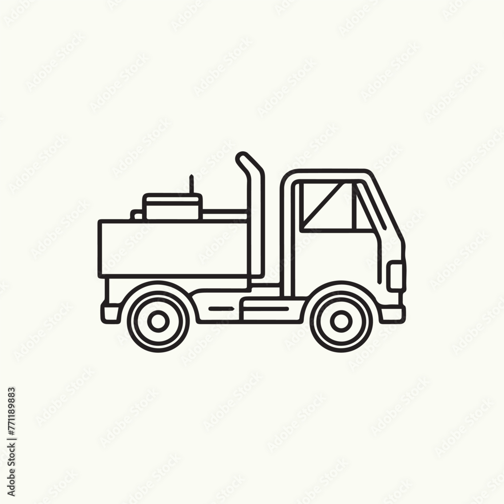 Minimalist Truck Outline Icon, Truck Icon, Vehicle Outline, web and mobile Icon, truck vector illustration