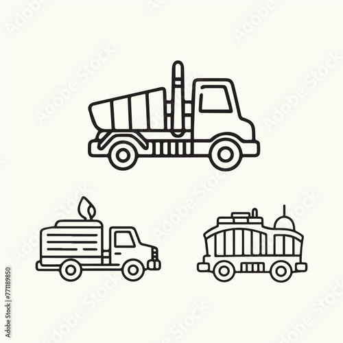 Minimalist Truck Outline Icon, Truck Icon, Vehicle Outline, web and mobile Icon, truck vector illustration